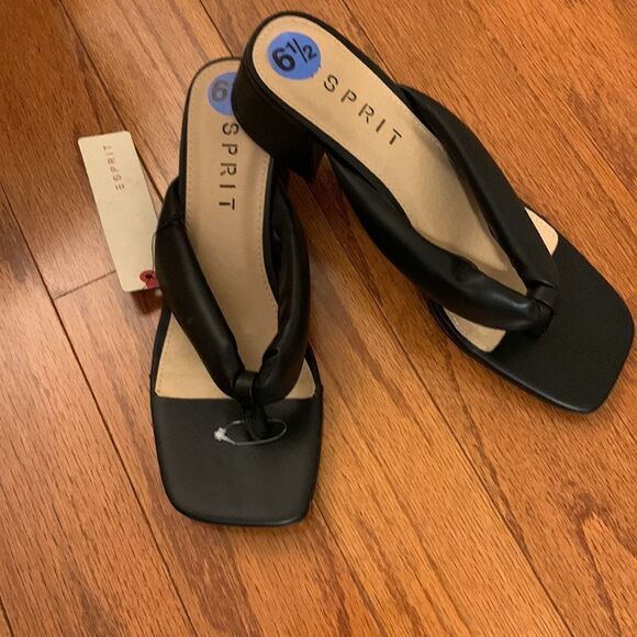 ESPRIT Size 6.5 chunky wheel sandals black.  NWT - Picture 1 of 9